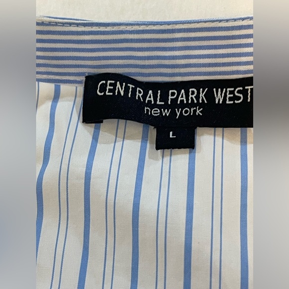 Central Park West Blue and White Striped Mini Dress - Picture 5 of 7